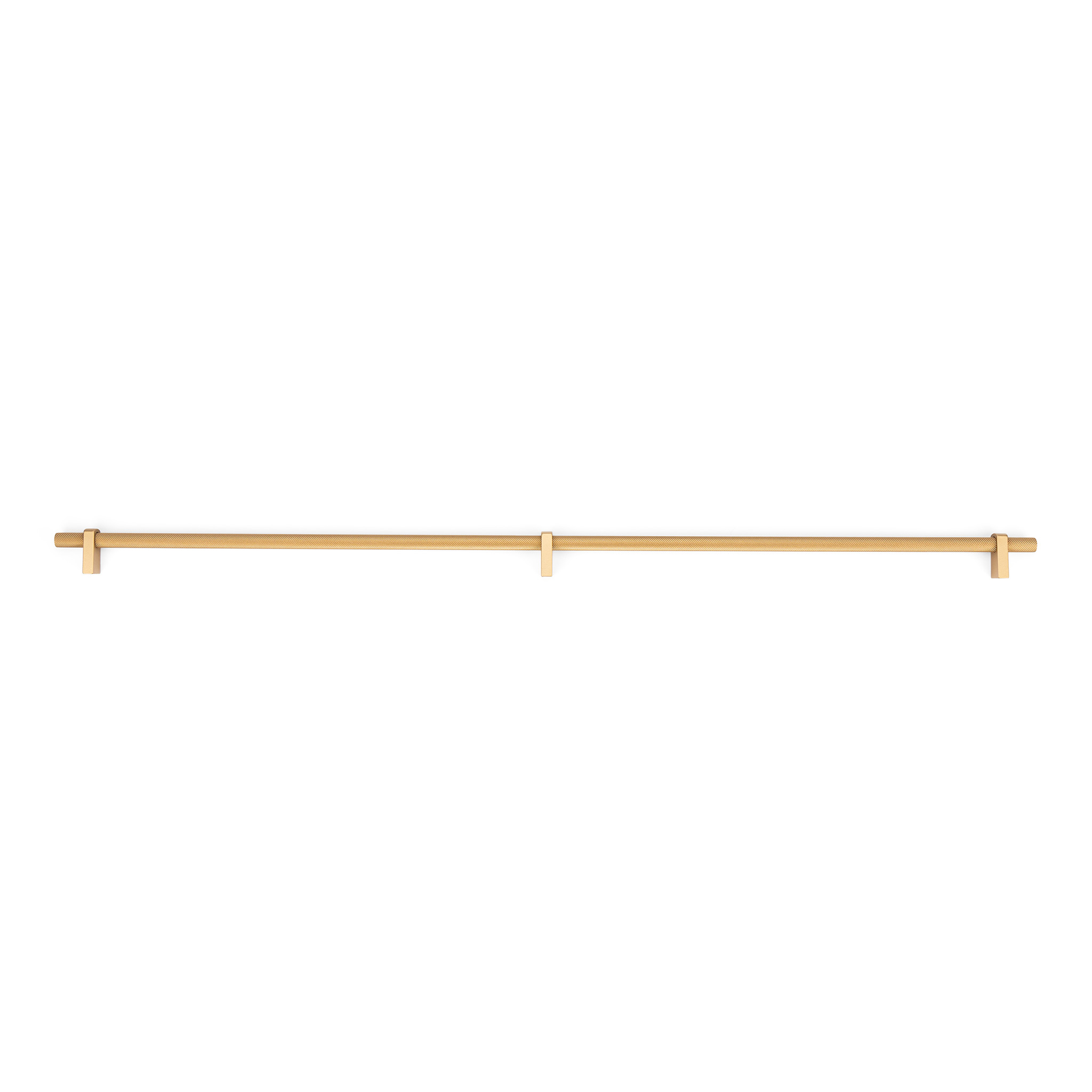 Luca Knurled Designer Pull, 640mm, Natural Brass