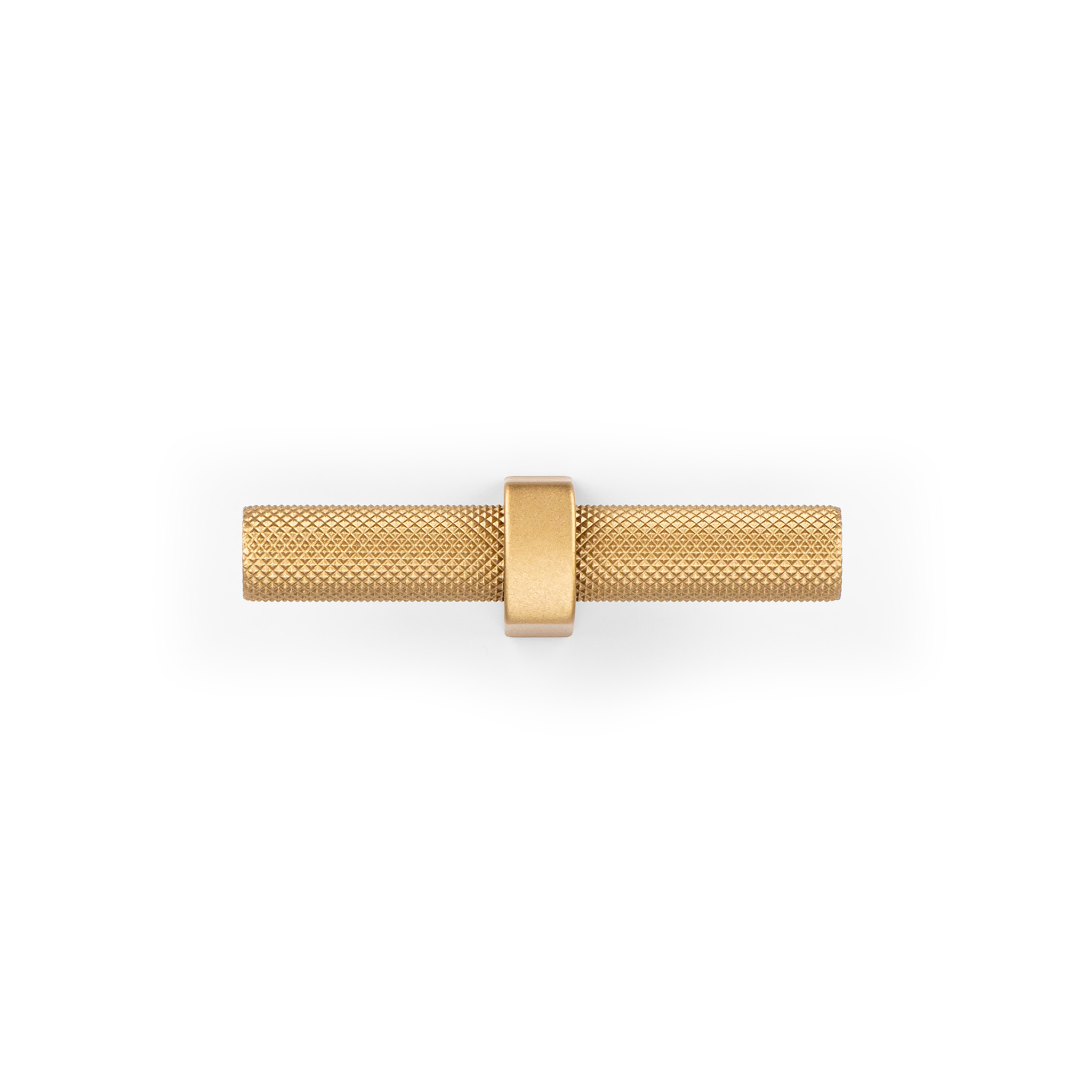 Luca Knurled Designer T-Knob, Natural Brass