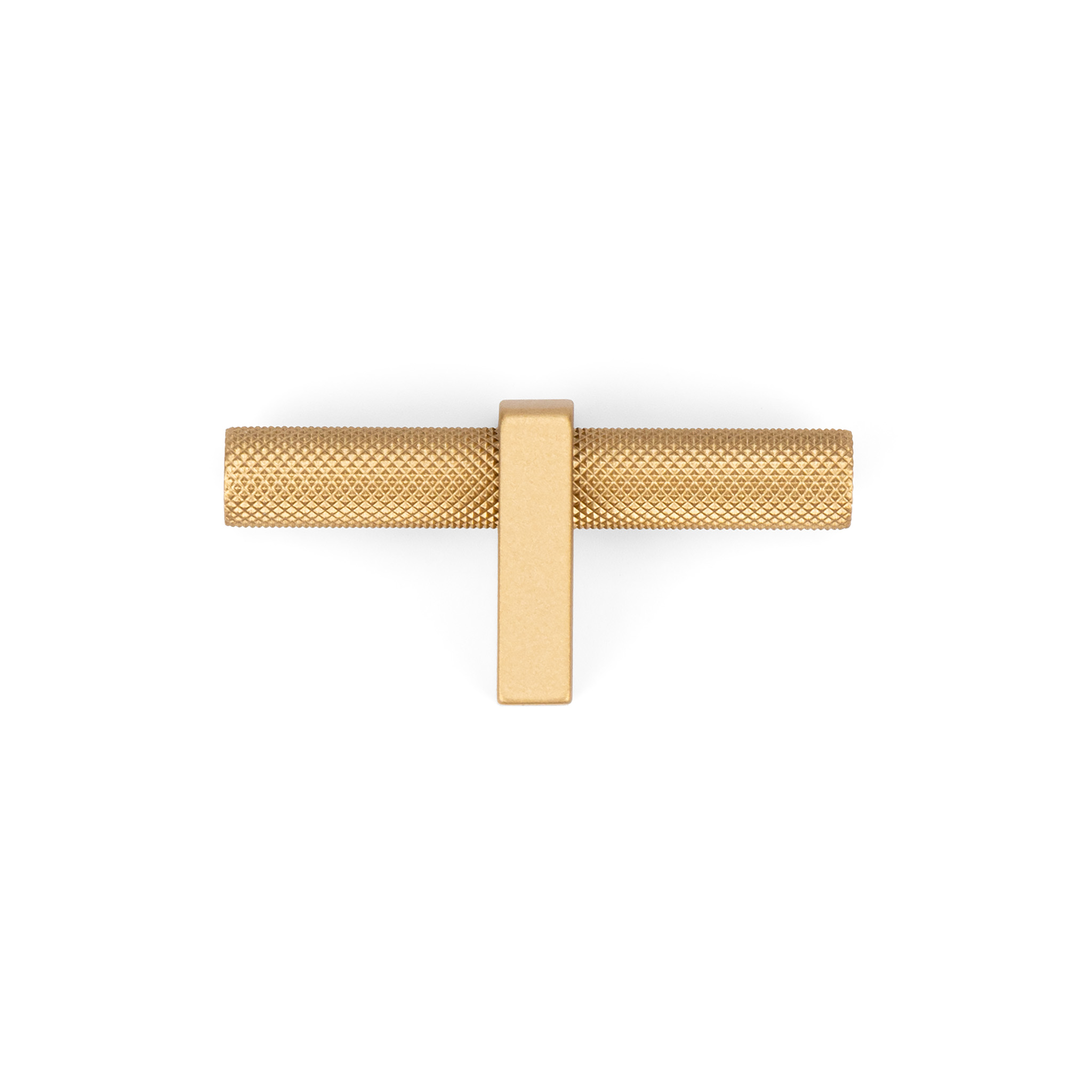 Luca Knurled Designer T-Knob, Natural Brass