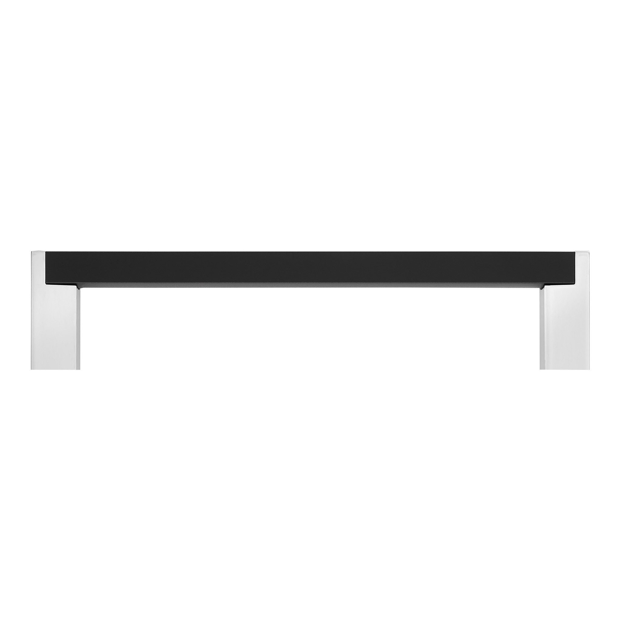 Strathcona Contemporary Pull, 128mm Matte Black / Polished Chrome