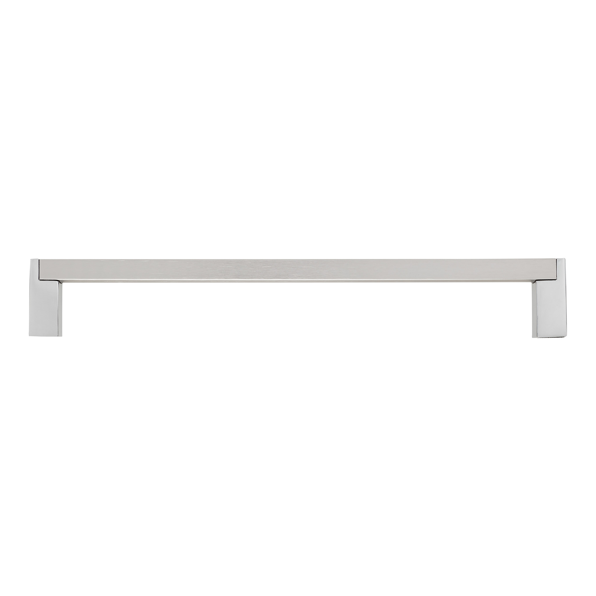 Strathcona Contemporary Pull, 192mm Brushed Satin Nickel / Polished Chrome