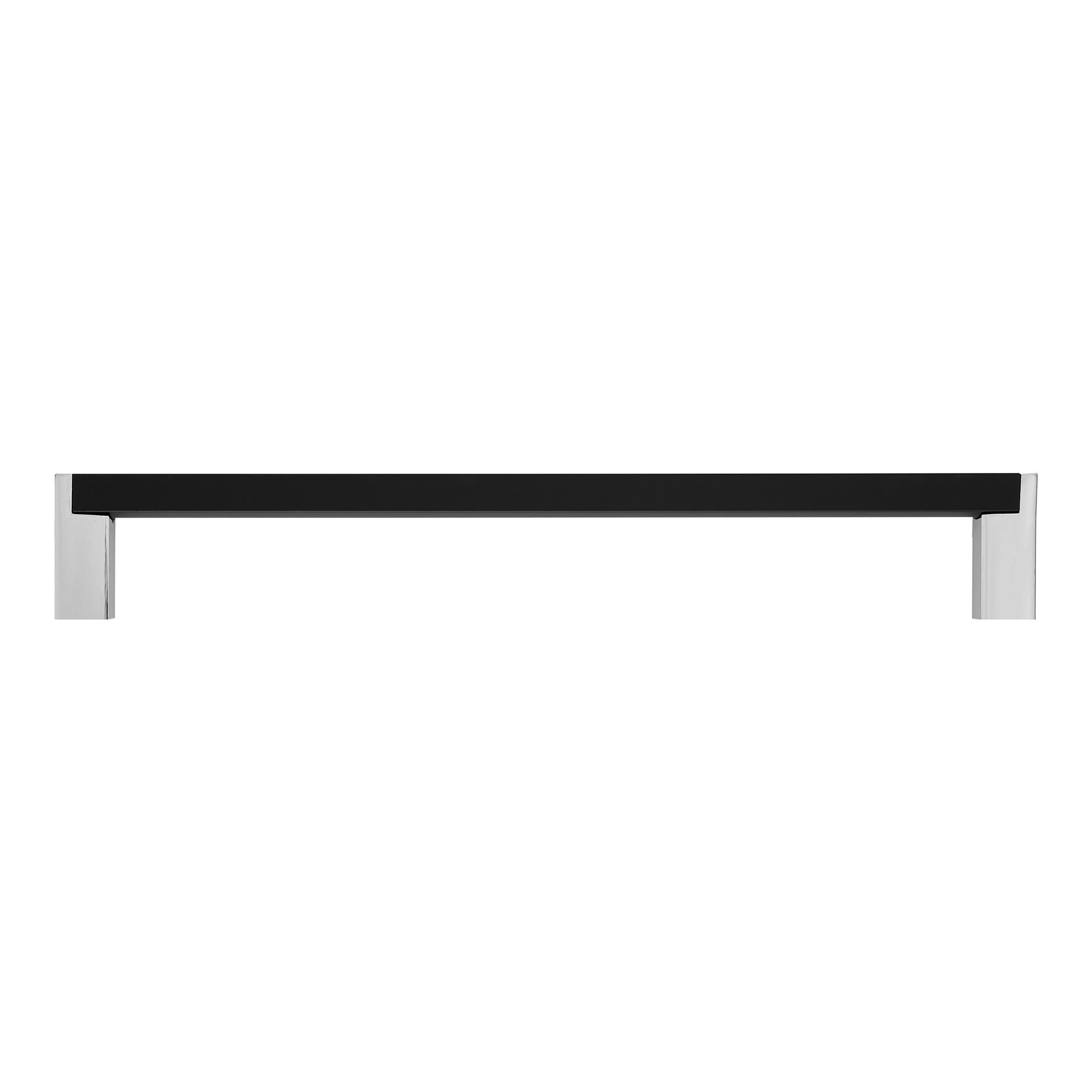 Strathcona Contemporary Pull, 192mm Matte Black / Polished Chrome