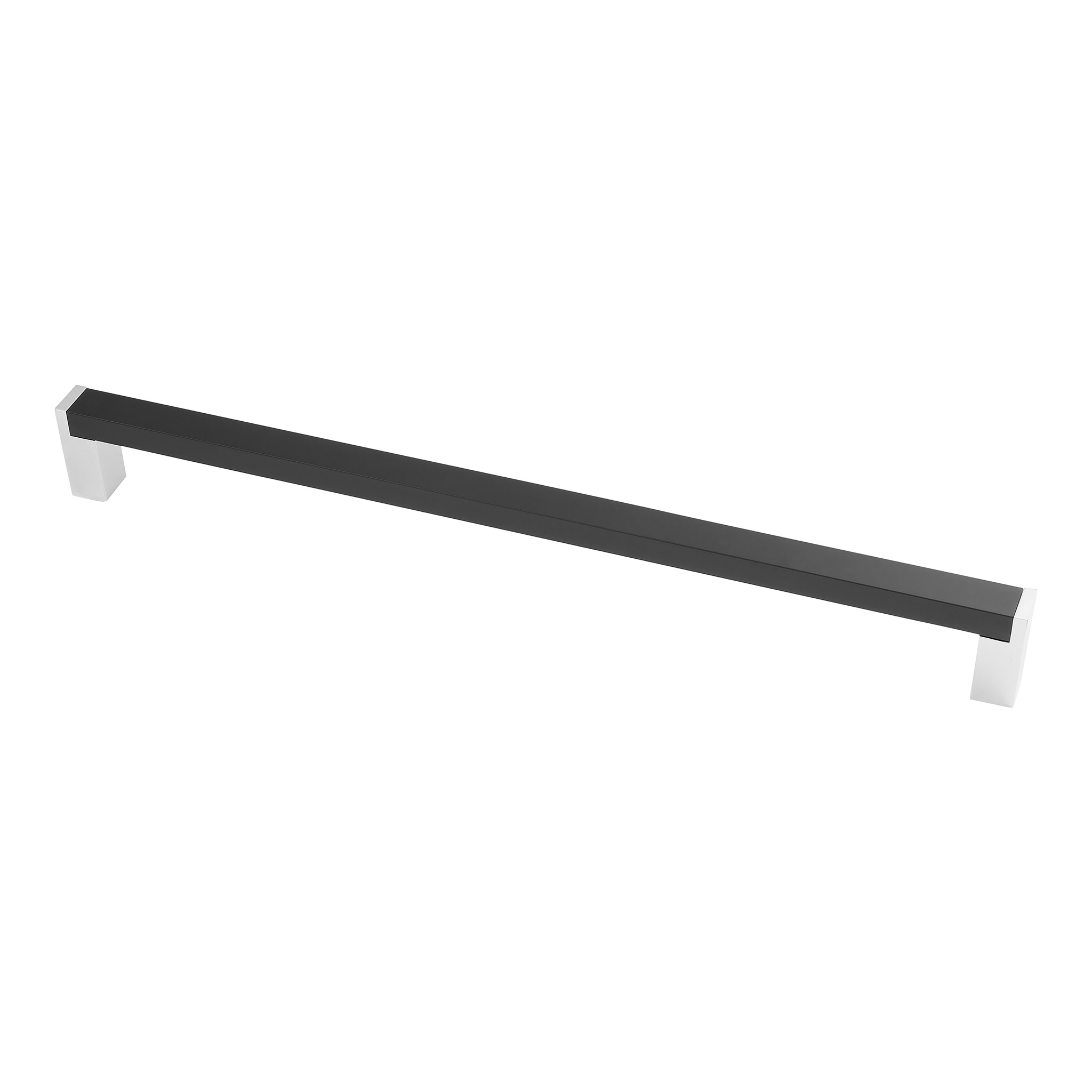 Strathcona Contemporary Pull, 256mm Matte Black / Polished Chrome