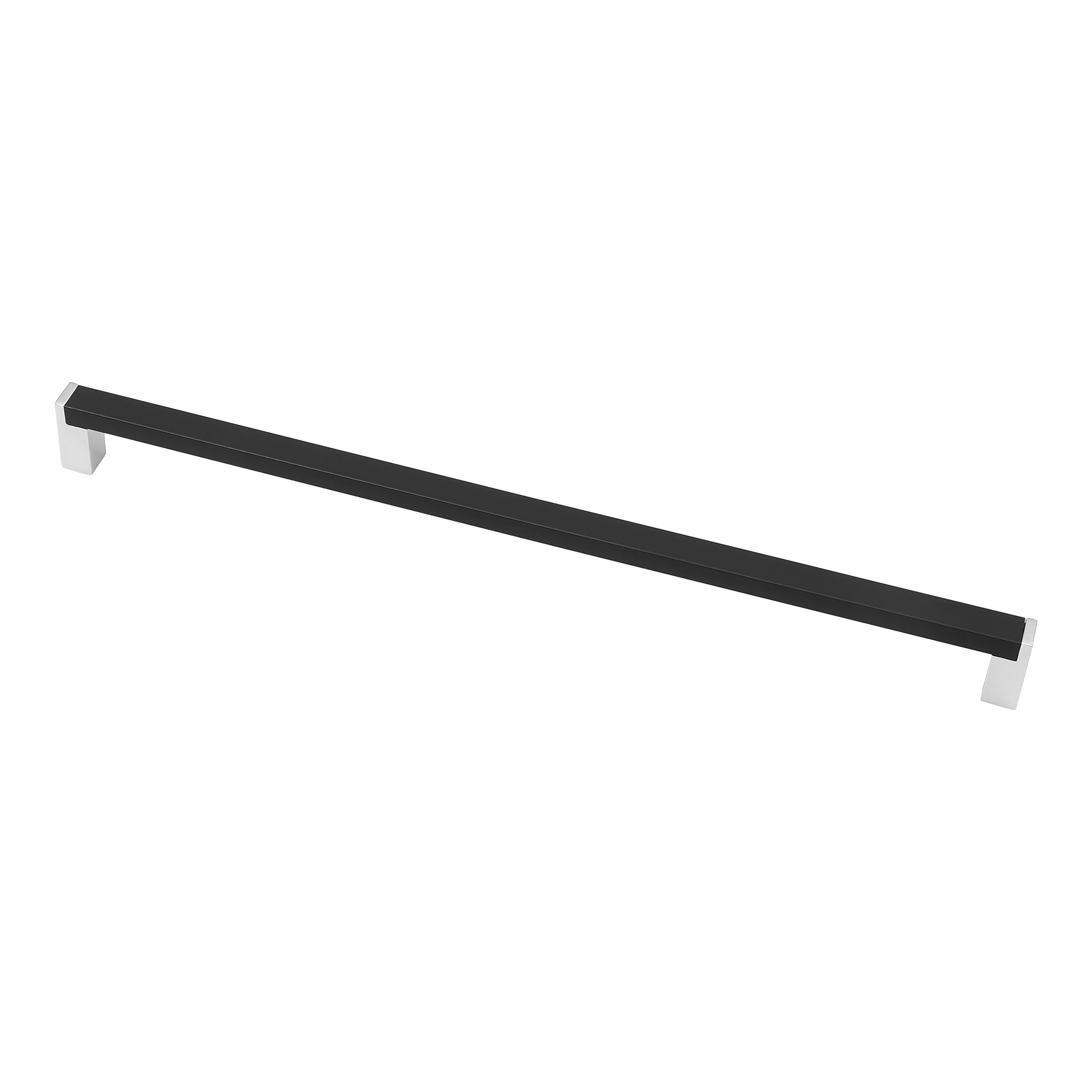 Strathcona Contemporary Pull, 320mm Matte Black / Polished Chrome