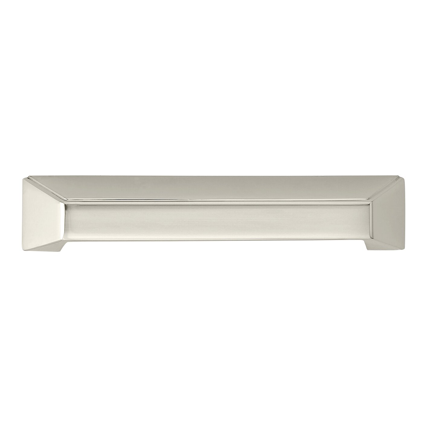 Grotto Classic Square Cup Pull, 128mm, Polished Nickel