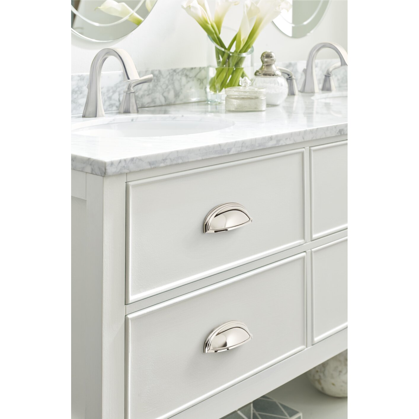 Ashby Cup Pull, 3 in (76 mm) & 4 in (102 mm), Polished Nickel