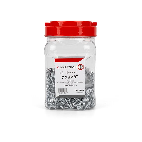 ROBERTSON #7 x 5/8 (bit size #2) Flat head Full threaded Aster® Lo-Root® Zinc in Jar