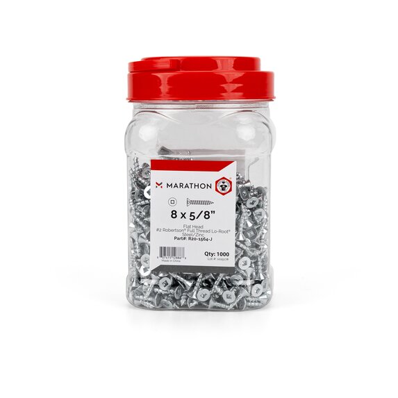 ROBERTSON #8 x 5/8 Flat head Full threaded Aster® Lo-Root® Zinc in Jar
