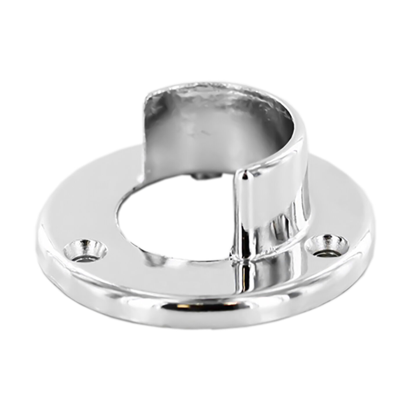 Closet Rod Holder for 12 ft Round Rods, 1-1/4 in, Open End, Chrome