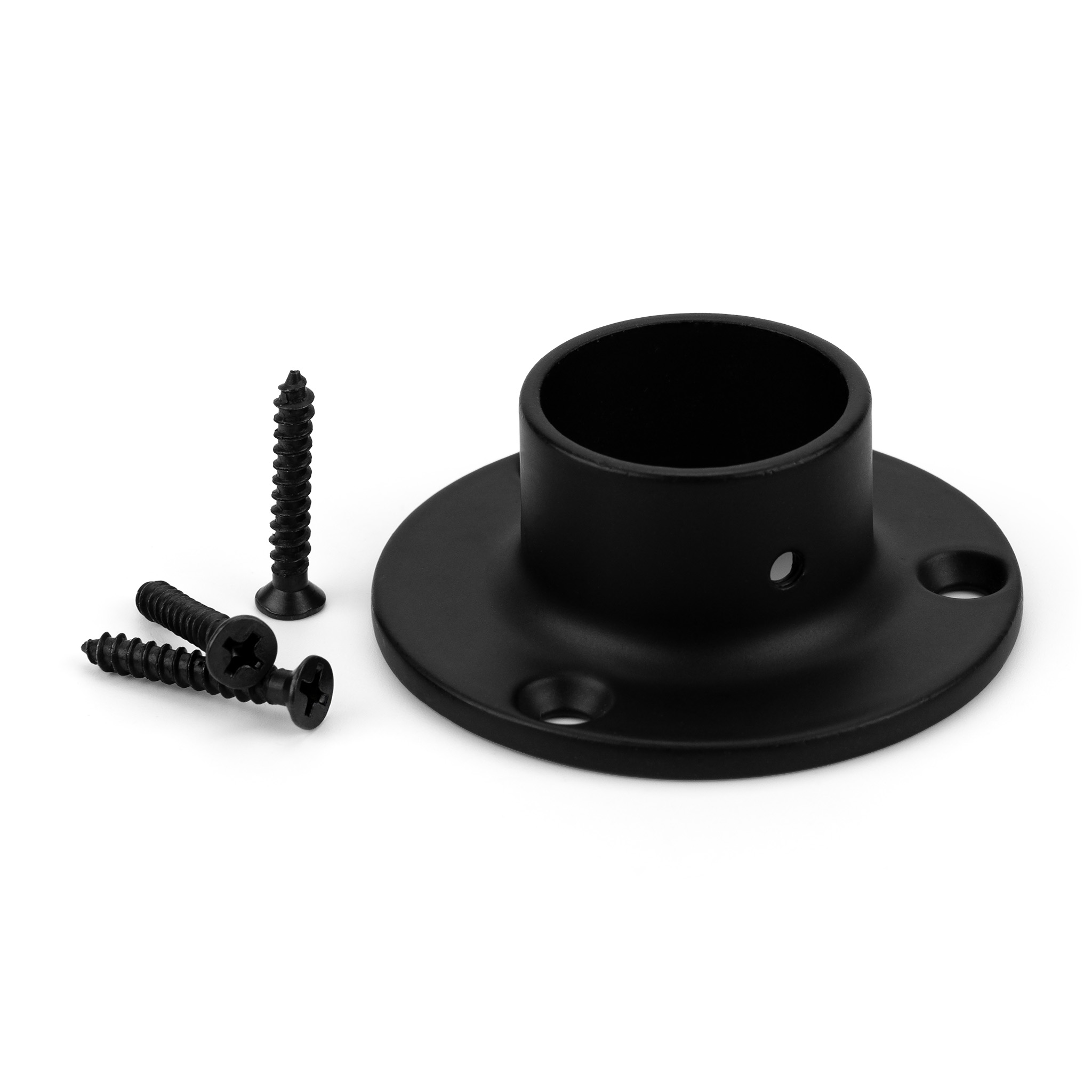 Closet Rod Holder for 12 ft Round Rods, 1-1/16 in, Matte Black