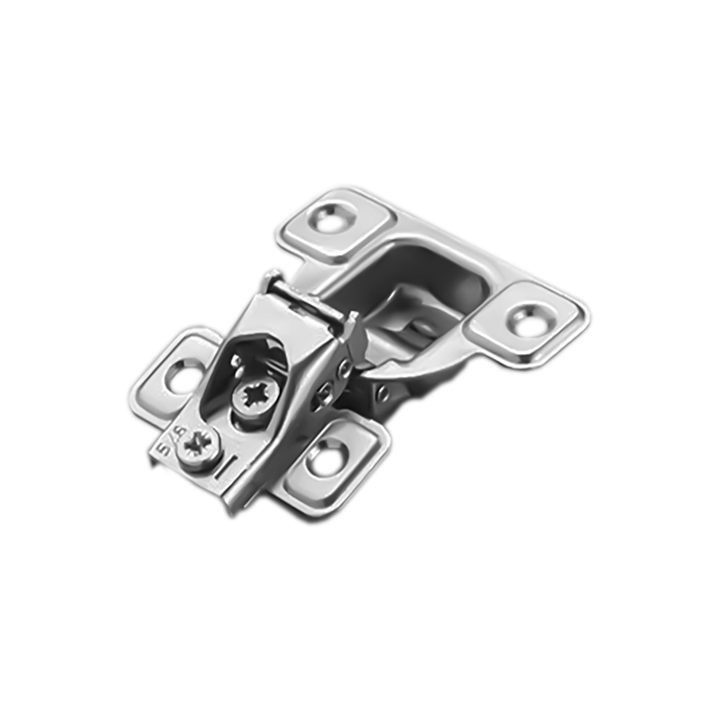 Salice Face Frame Hinge 106°, 5/8" Overlay, Dowels, 3-Way Cam