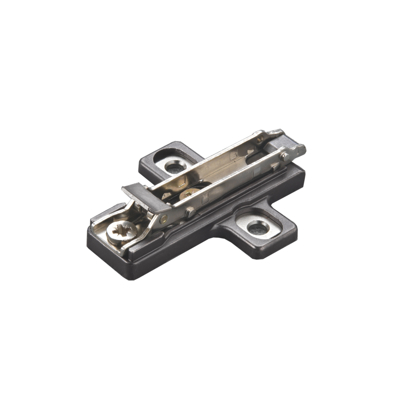 Salice Titanium Domi Snap-On Cross-Shaped, Dual Cam Adjust, Mounting Plates, Wood Screws