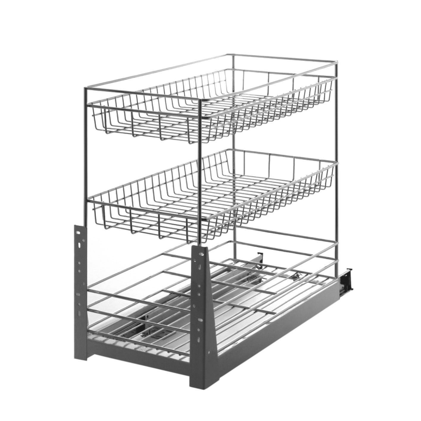 M-Series Wire Bottom Mount Pullout, 300mm (12in), Soft-Close, Chrome