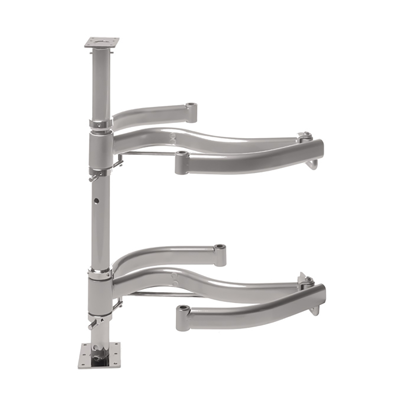 Fly Moon Mechanism for 16" Opening and White/Chrome Shelves, Right Version in Light Grey