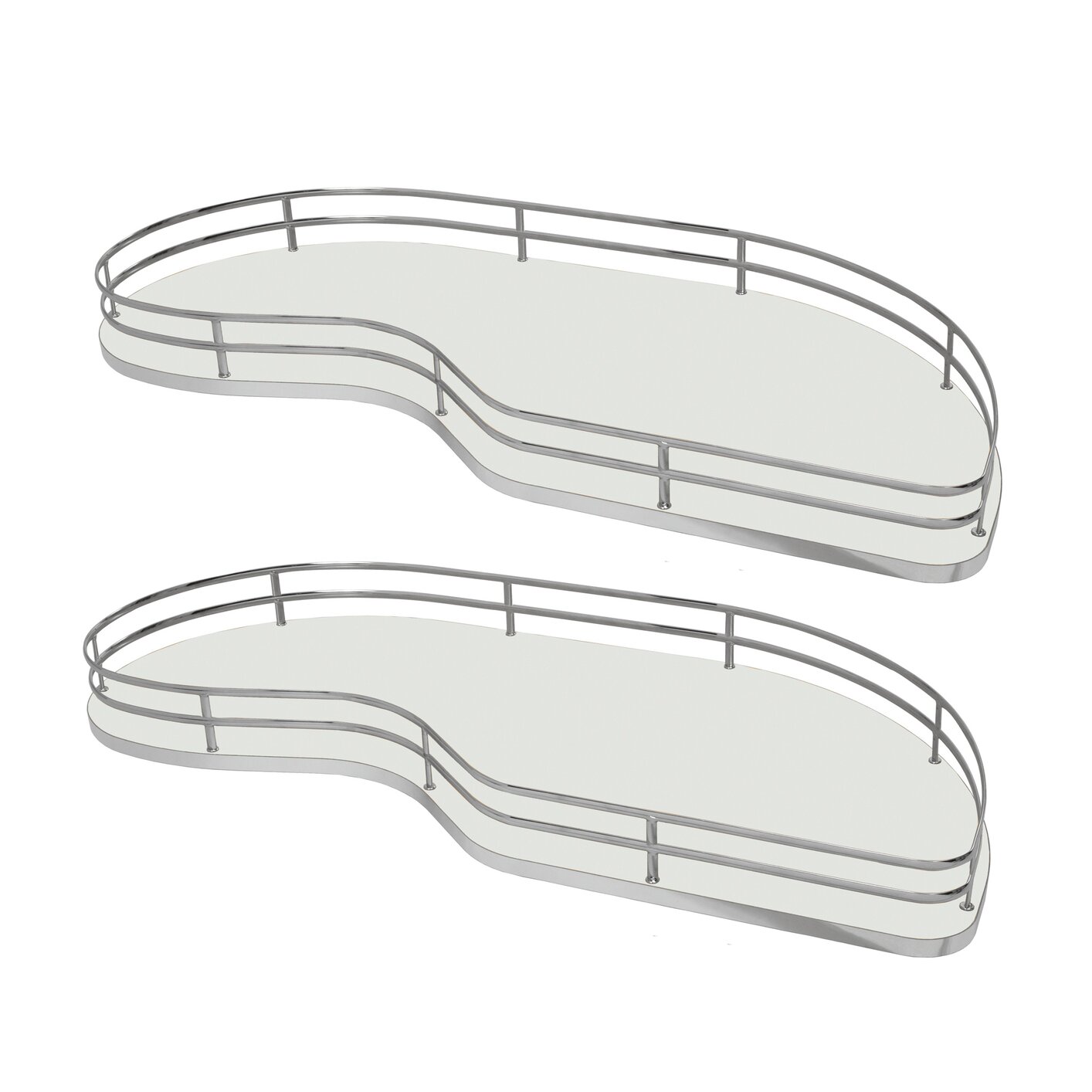 VIBO Fly Moon 3 Pivoting Pullout Shelves, 45 Shelf Kit (2) Right, White / Chrome