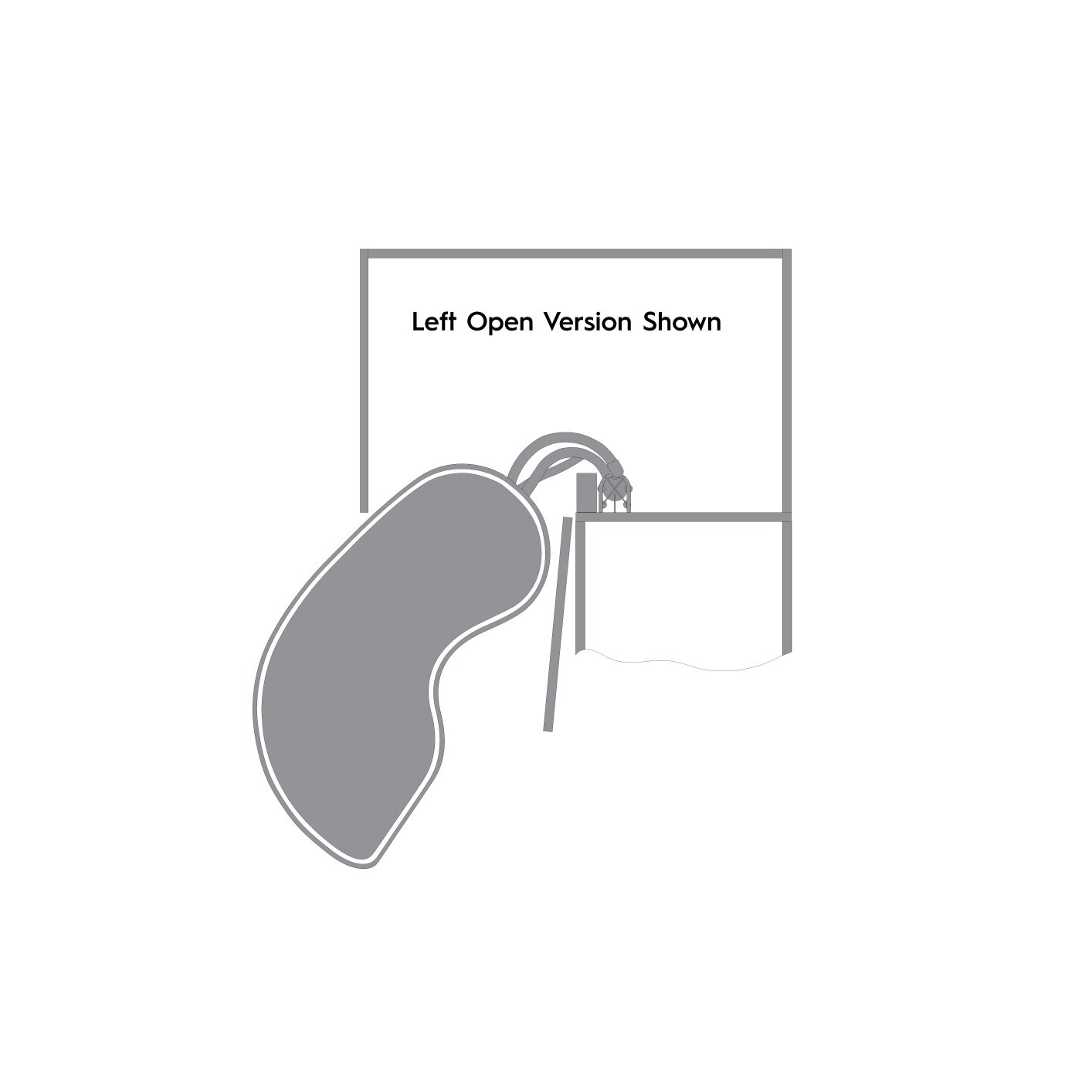 VIBO Fly Moon 3 Pivoting Pullout Shelves, 45 Shelf Kit (2) Left, White / Chrome