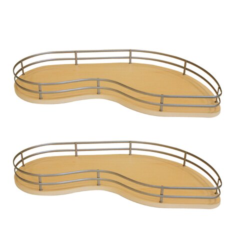 Fly Moon Shelves for Small min. 13-5/8" Opening, Maple Anti-Slip Melamine with Champagne Wire, Right Open Version