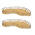 Fly Moon Shelves for Small min. 13-5/8" Opening, Maple Anti-Slip Melamine with Champagne Wire, Right Open Version