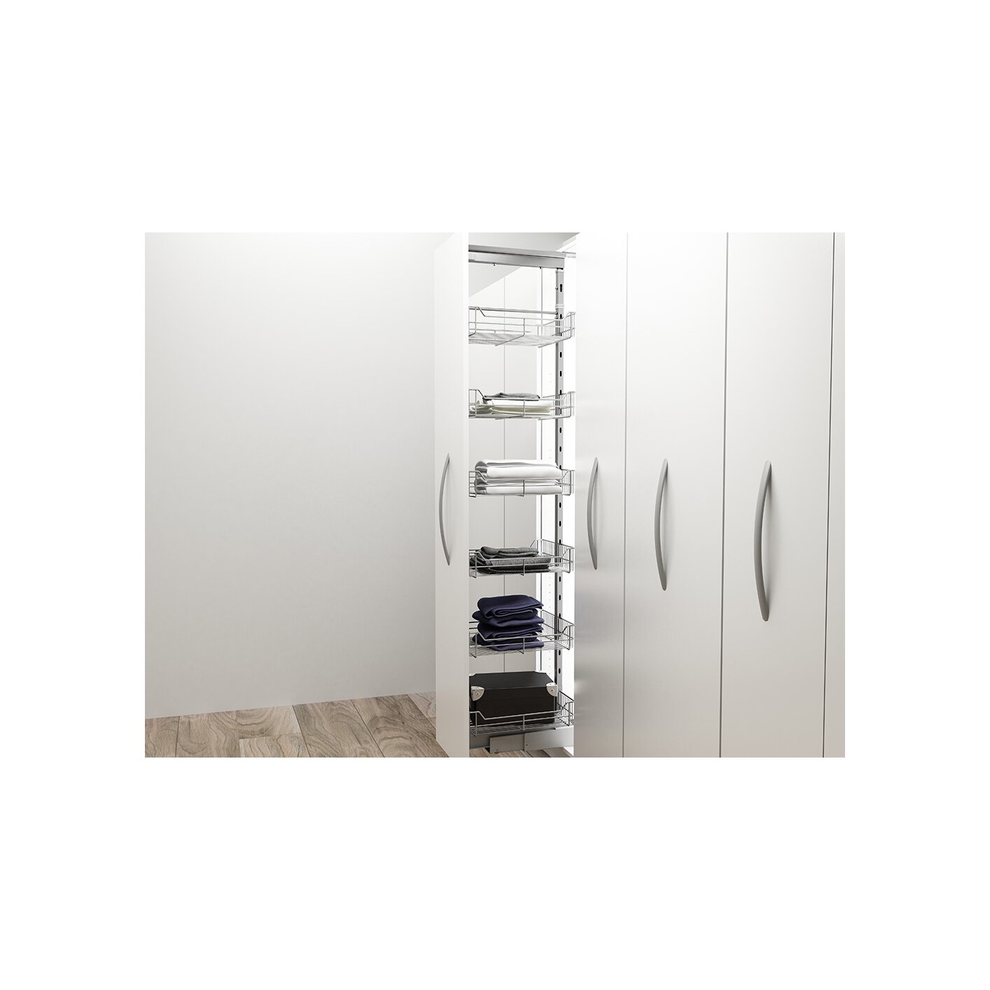 Space Pullout Pantry - Wire Bottom Baskets