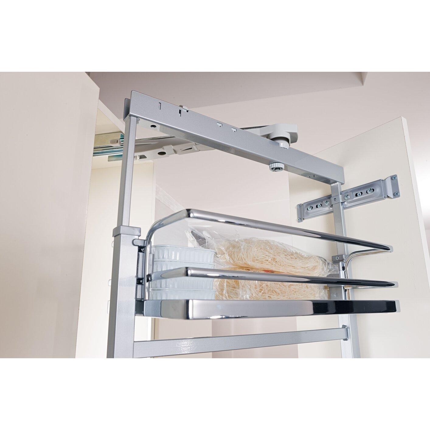 Vibo Pivoting Pantry with White/Chrome 