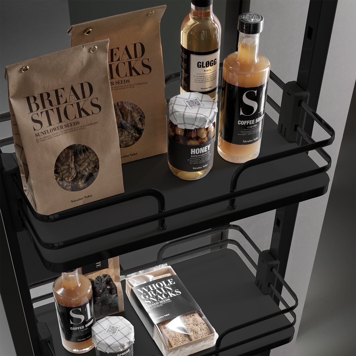 Pantry Pullout Frame and Slide, Anthracite Grey
