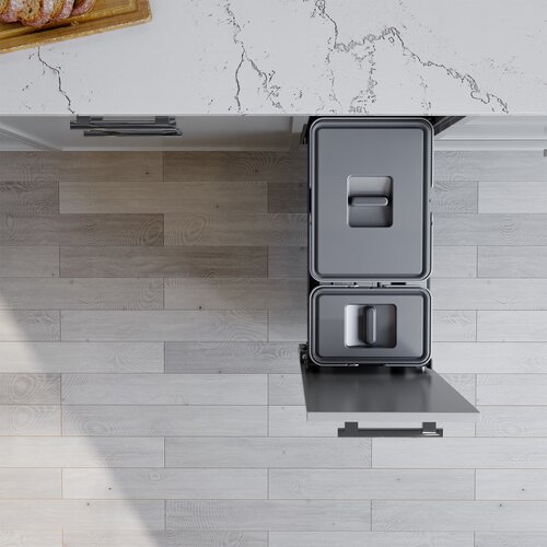 M-Series SpaceBin Waste System, 12in, 26L, Anthracite