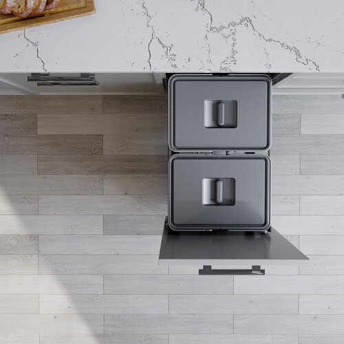 M-Series SpaceBin Waste System, 15in, 36L, Anthracite