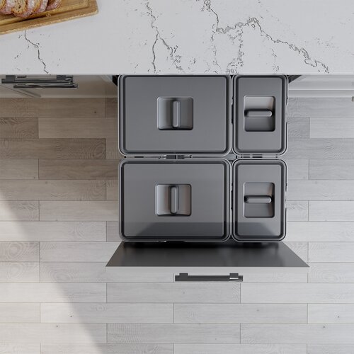 M-Series SpaceBin Waste System, 21in, 64L, Anthracite