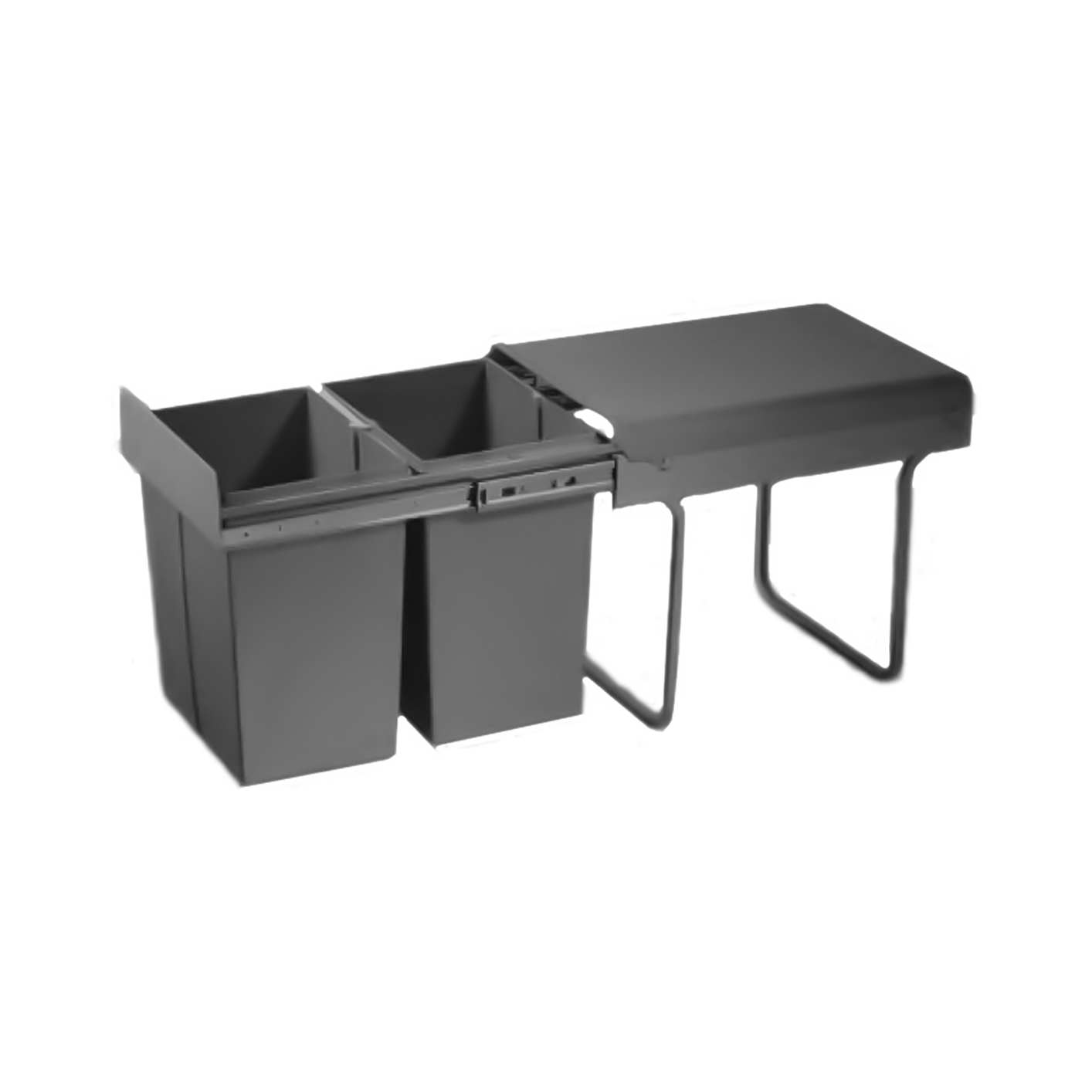 M-Series Eco-Bin 400mm, 2 Bins, Anthracite Grey