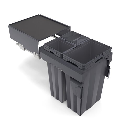 M-Series Max Bin for 18” (450mm) Cabinet, 63L (2 X 15L + 1 X 33L) Capacity