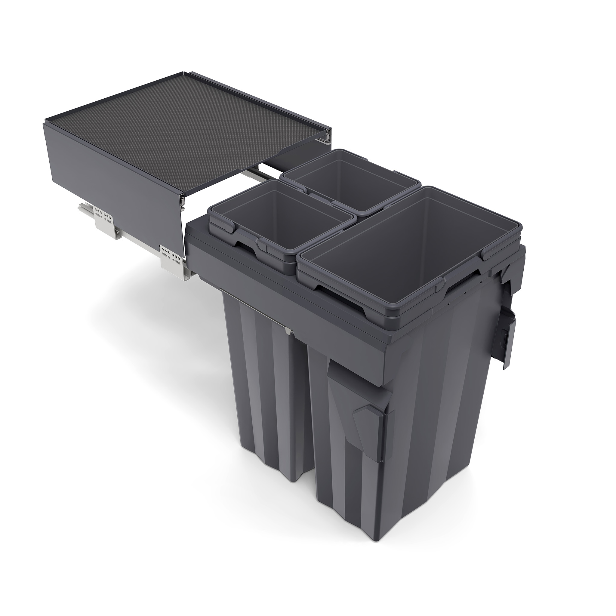 M-Series Max Bin for 18” (450mm) Cabinet, 69L (2 X 16L + 1 X 37L) Capacity