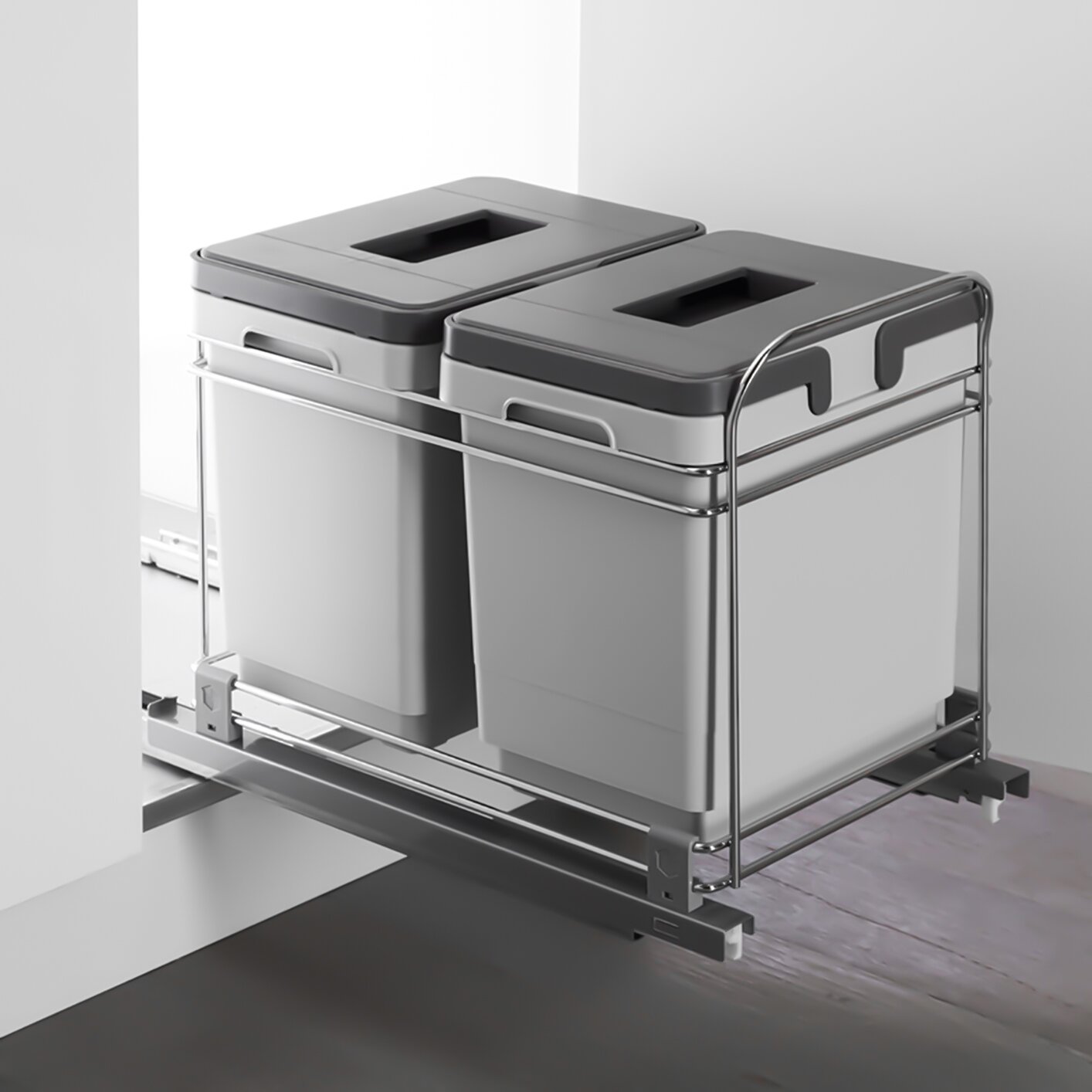 Vibo Compact Undersink Wastebin, 2 x 15L