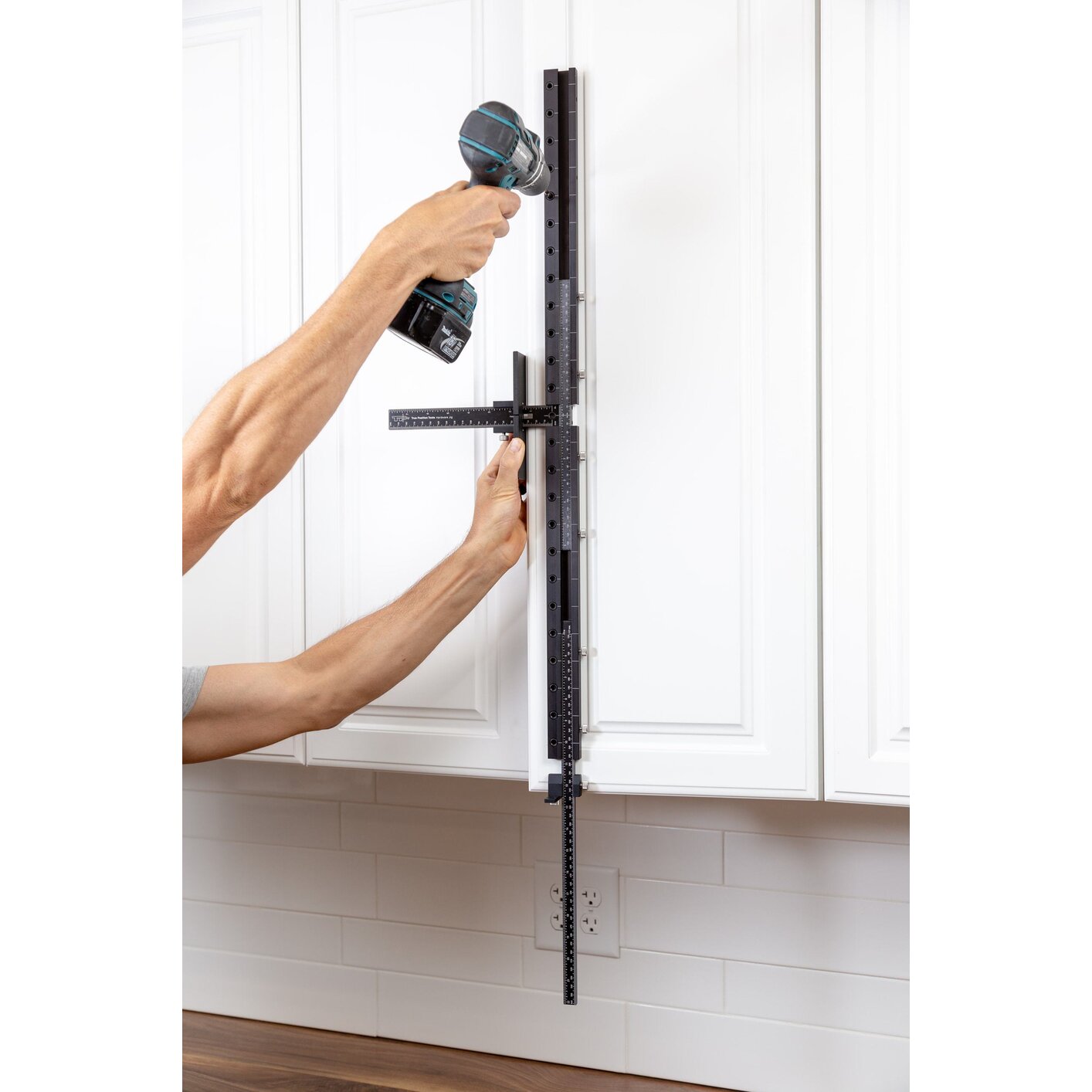Extended Ruler Attachment for Cabinet Hardware Jig